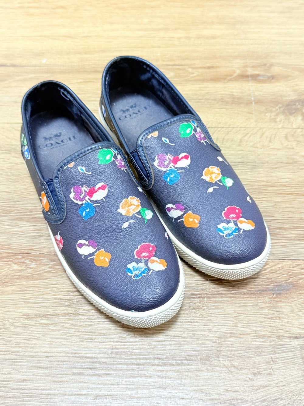 Coach Navy Floral Slip-On Sneakers